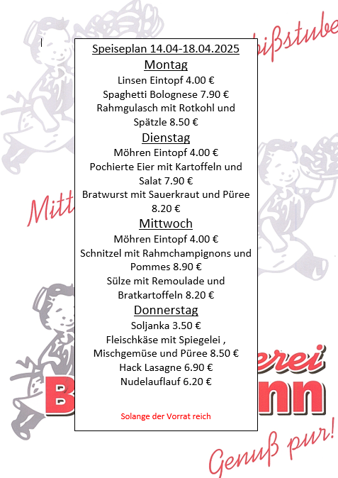 Speiseplan kw 15.24