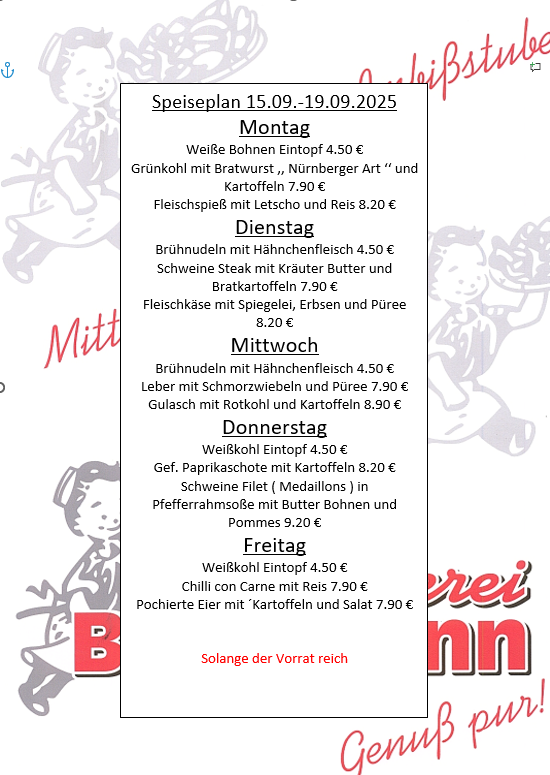 Speiseplan kw 38.25