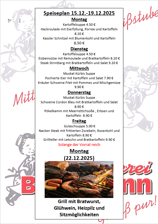 Speiseplan kw 51.25