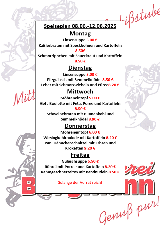 Speiseplan 24.26