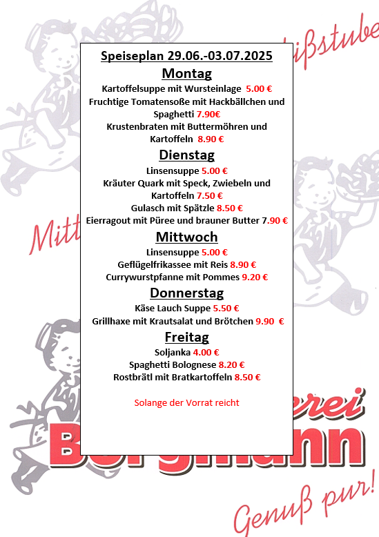 Speiseplan kw 27.26