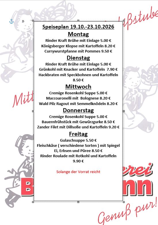 Speiseplan kw 43.26